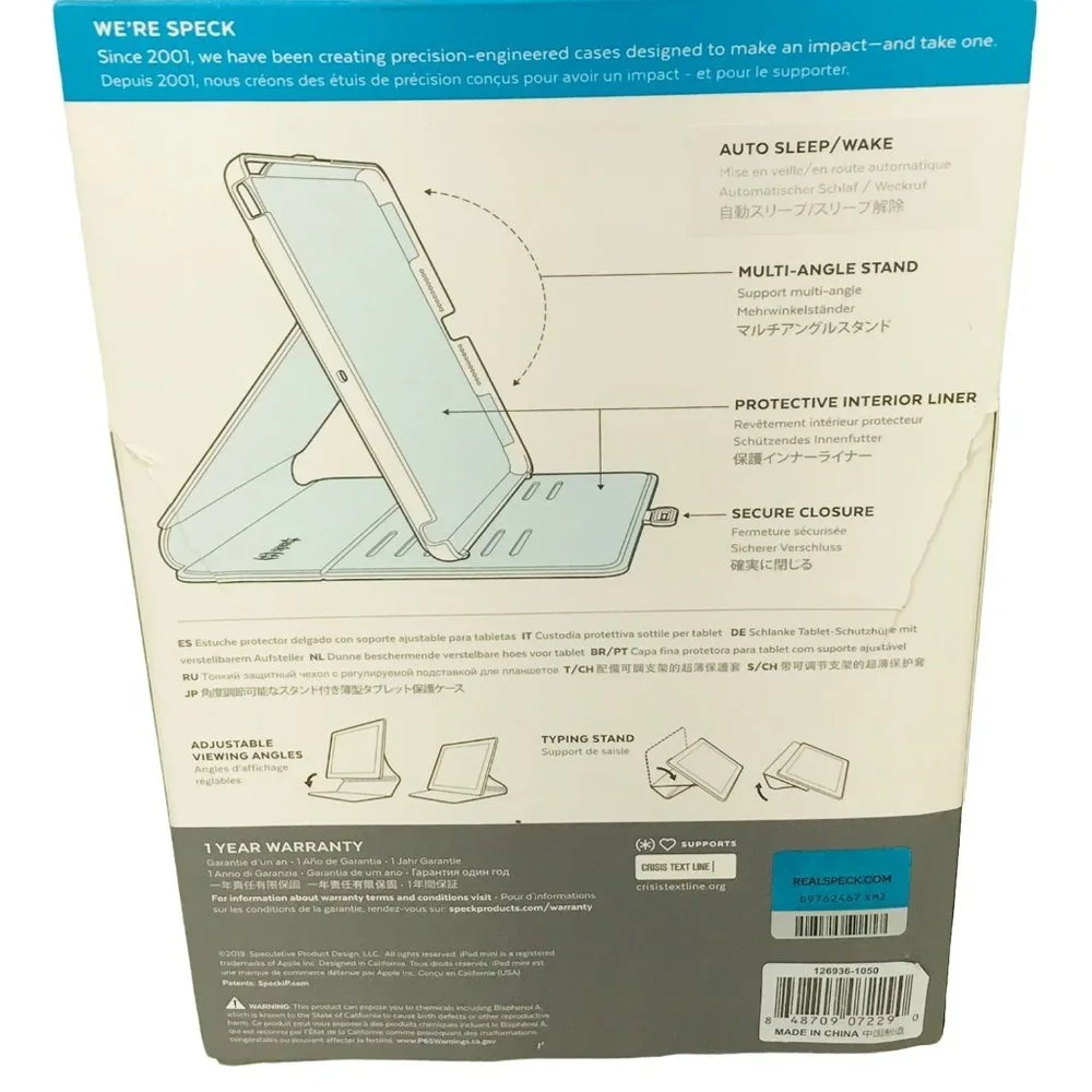 Speck Balance Folio Case For iPad Mini 2019 iPad Mini 4 Black New In Package